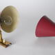 Pair diabolo bordeaux in dating from the 50s wall light