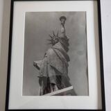 Vintage black and white photographic print, Statue of Liberty, 40 x 50 cm