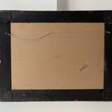 Large oil on panel of a Breton landscape 1950, antique painting signed.