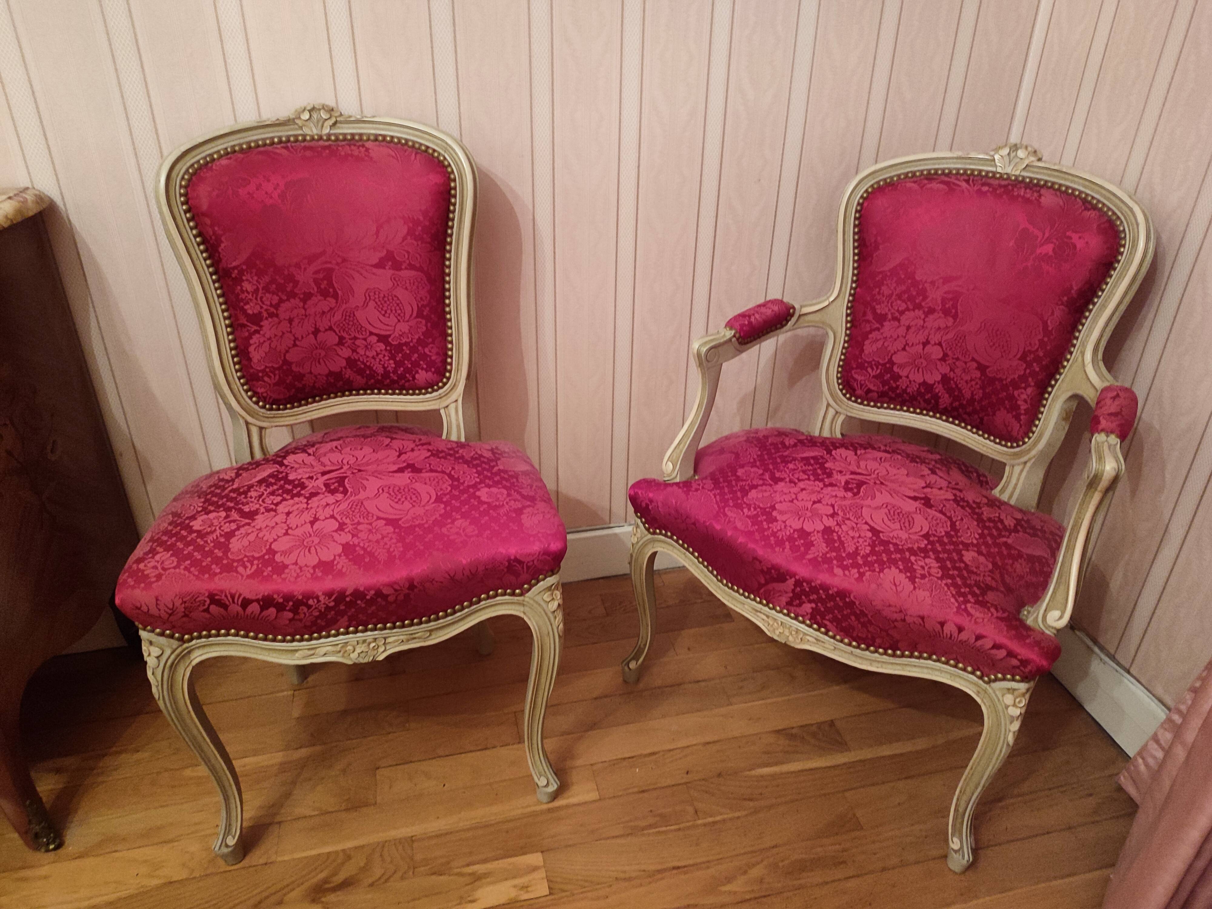 Pair of Louis XV amrchairs