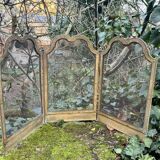 Antique brass fireplace screen