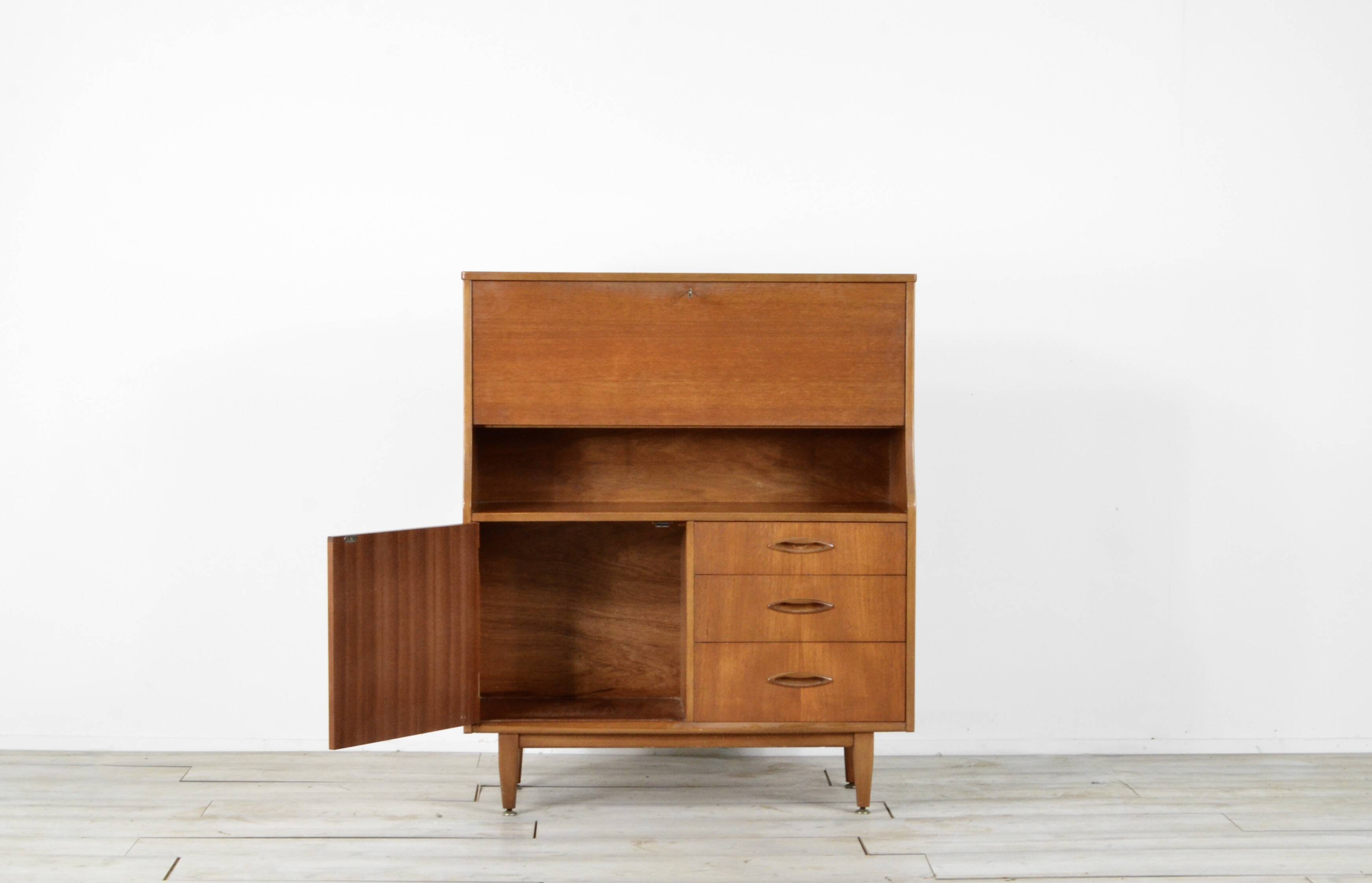 Vintage 'Jentique' Danish Style Teak Bureau / Sideboard / Cabinet. Delivery