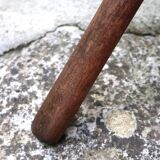 Folding tripod stool in wood and leather, 1950s