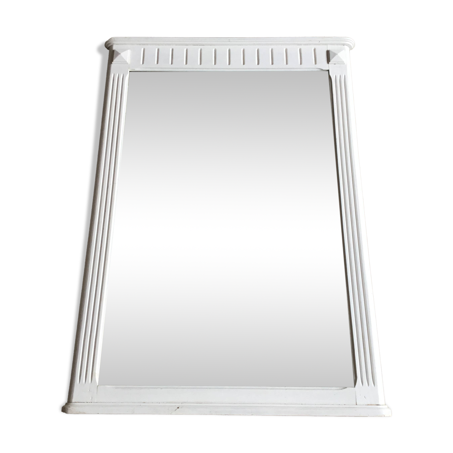 Mid-20th century white wooden fireplace trumeau