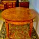 Oval table Art Deco period 1925, magnifying glass of Elm