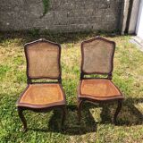 Old Louis XV caned chairs