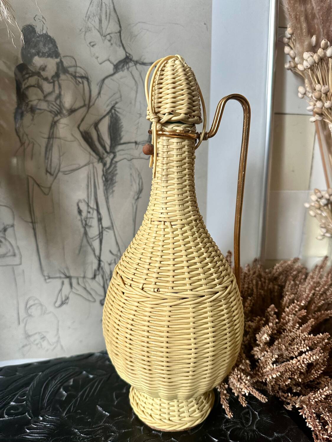 Scoubidou bottle from the 60s