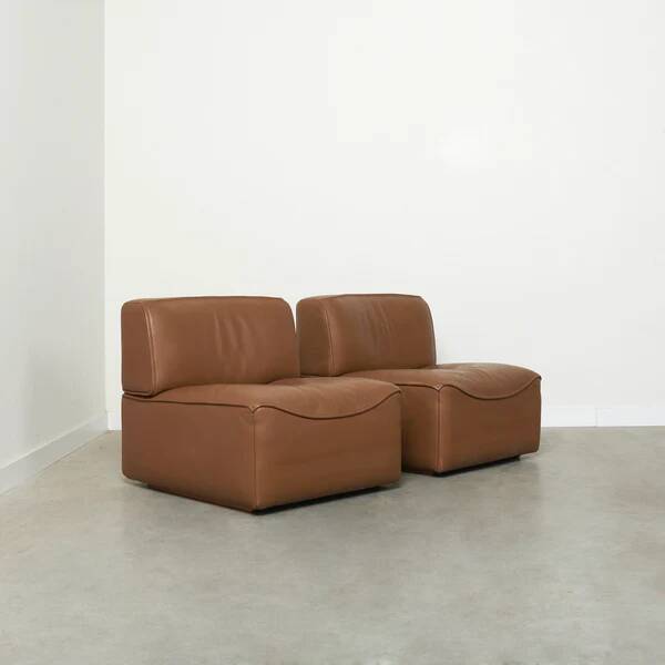 Paire de chauffeuses De Sede DS-15, années 1970