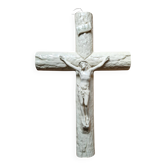 Large antique ceramic wall crucifix cross