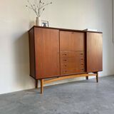 Vintage Danish Highboard teak and oak