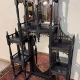 Important lacquered wooden shelf or bookcase.