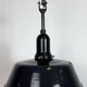 Industrial Black Enamel Factory Lamp with Porcelain Top, 1950s