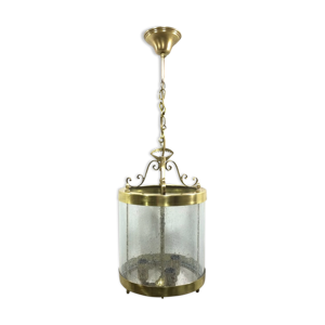 Lanterne 3 lumières verre bullé