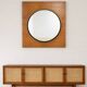 Vintage wall mirror — wood & brass finish (1970s)