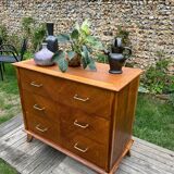 Vintage 1950s chest of drawers in gilded oak