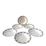 Set of 6 deep plates - Holly Model - HB&M Earthenware - 1900