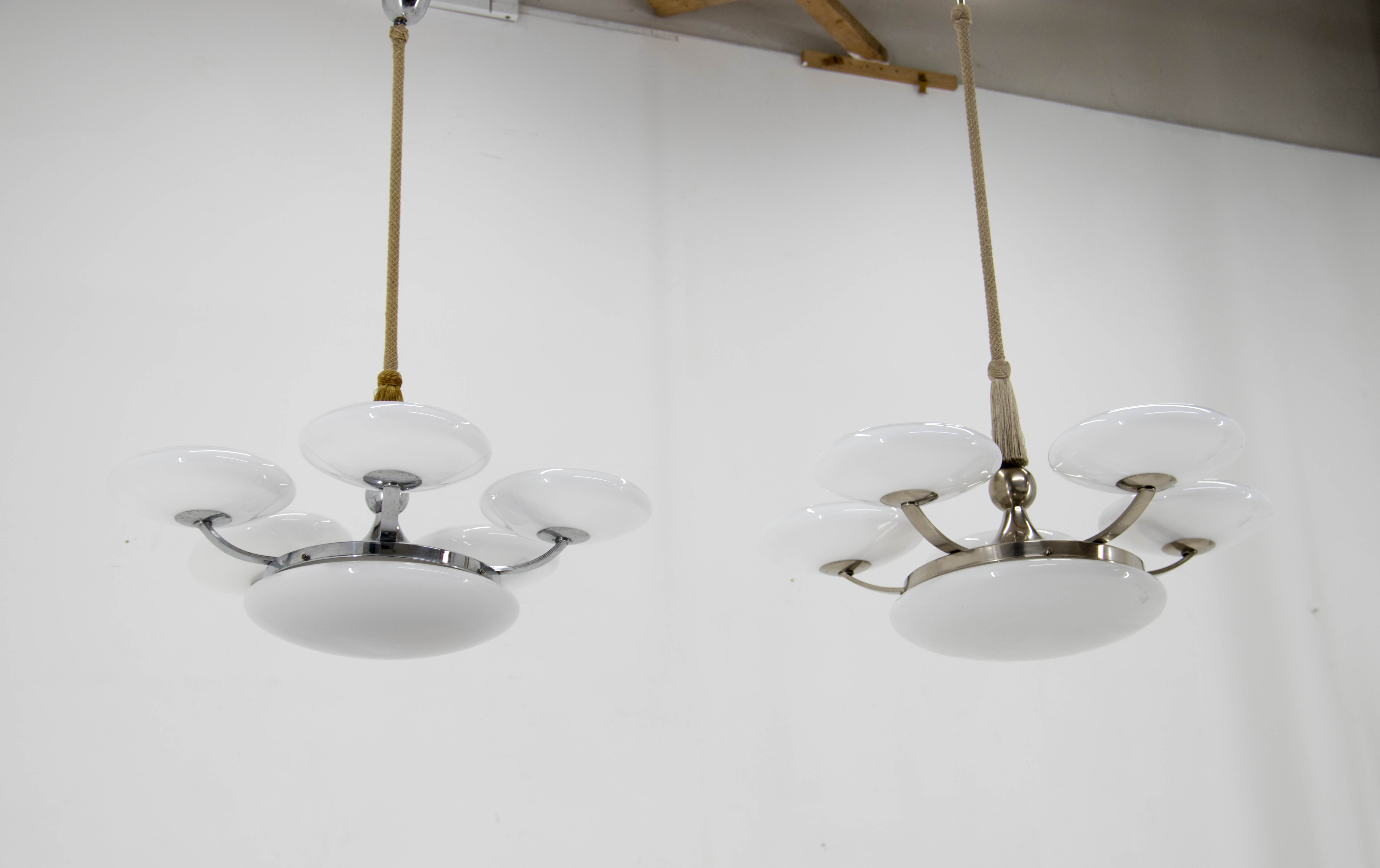 Set of Two Art Nouveau / Art Deco Chandeliers, 1920s