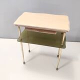 Pair of White Lacquered Nightstands with Marble Tops and Glass Shelves, Italy