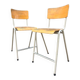 Vintage stackable high stool in beech and metal, 1960s
