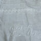 Large embroidered linen sheet with lace