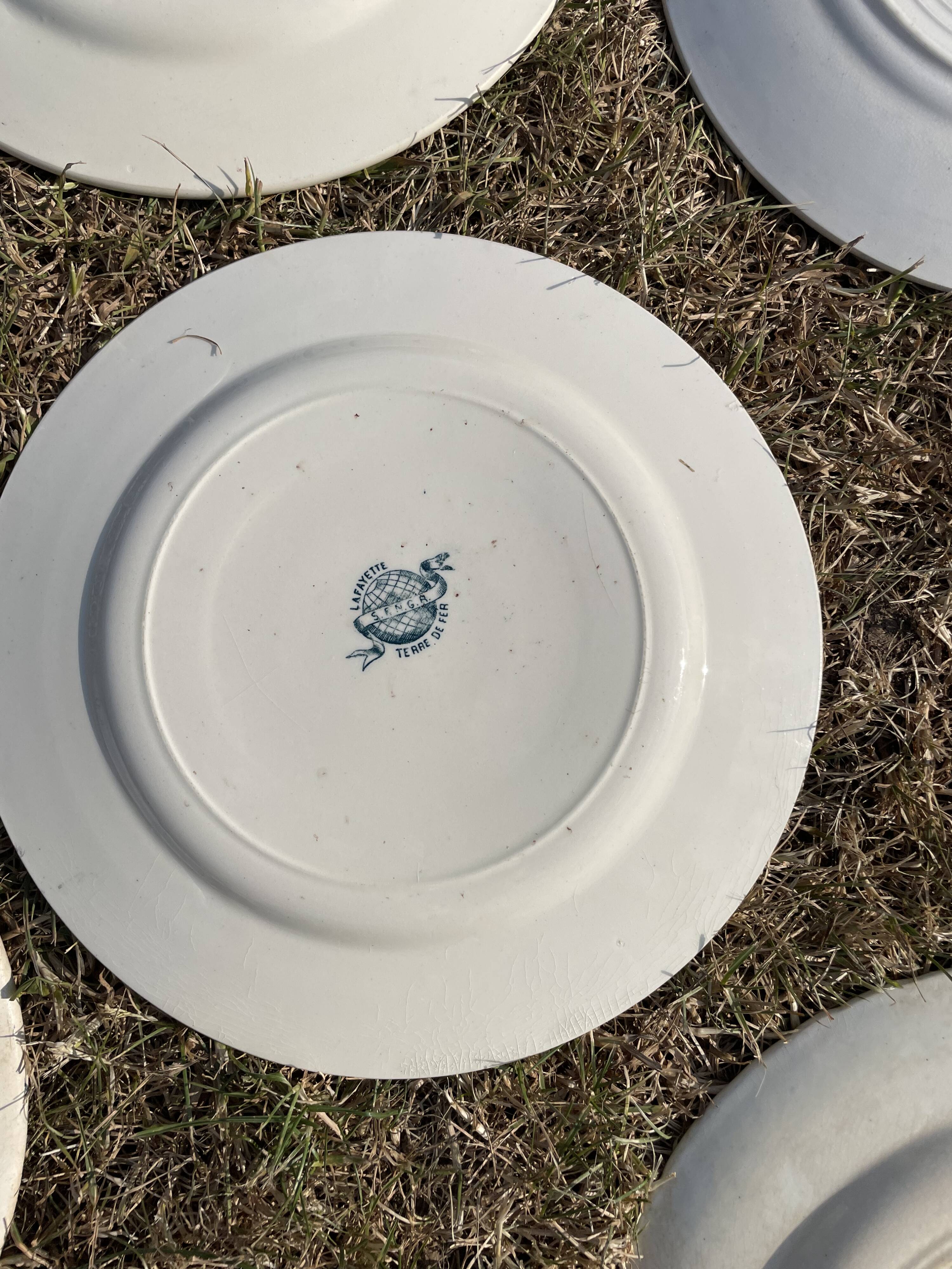 Set of 8 mismatched iron earth flat plates