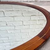 Vintage oval bevelled mirror mahogany frame