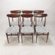 Set of 6 Mid Century Italian Teak Dining Chairs, 1950s