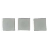 Set of 3 vintage square opaline wall lights, France 1970