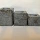Trio of square candlesticks in veined marble