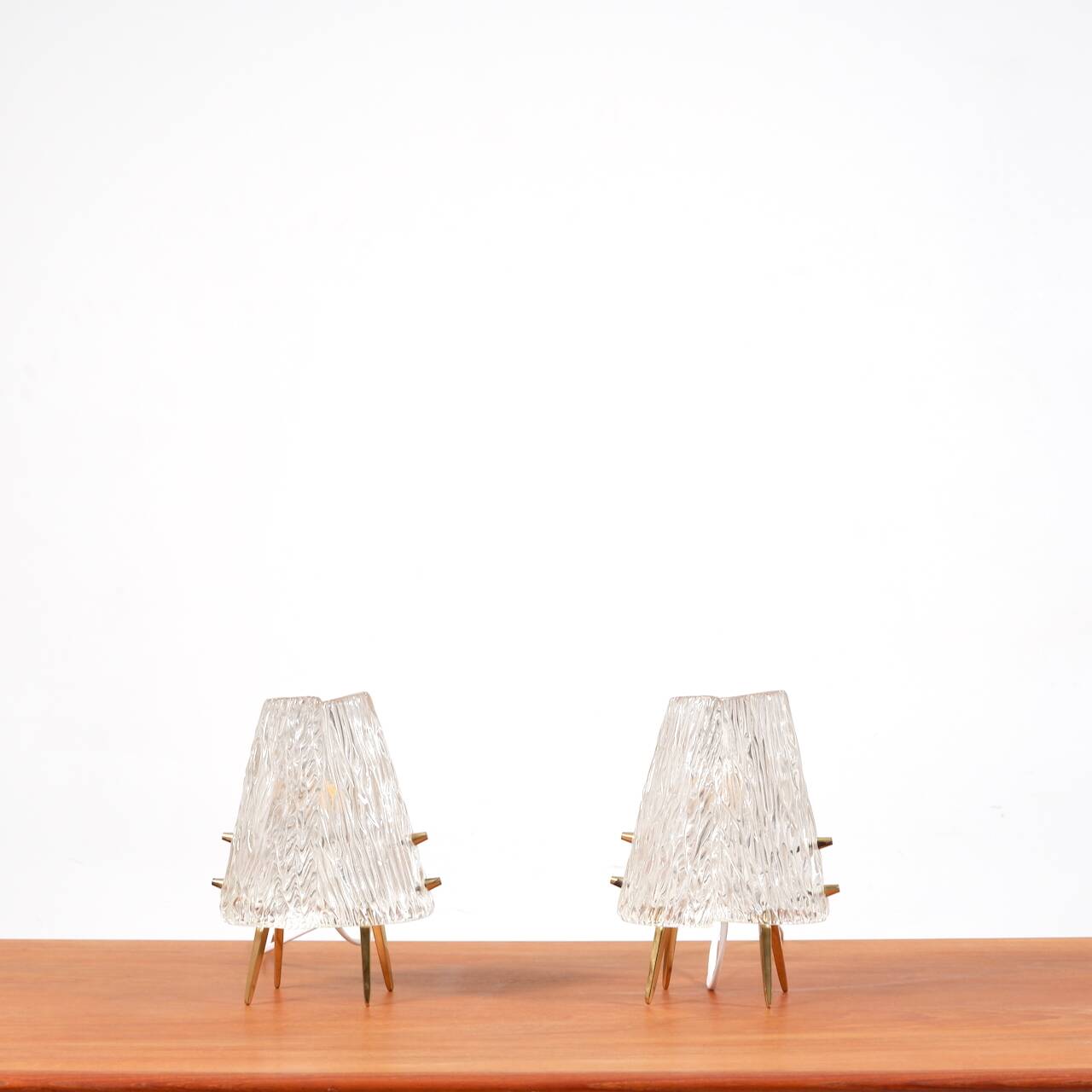 Pair of glass desk lamps by J.T. Kalmar