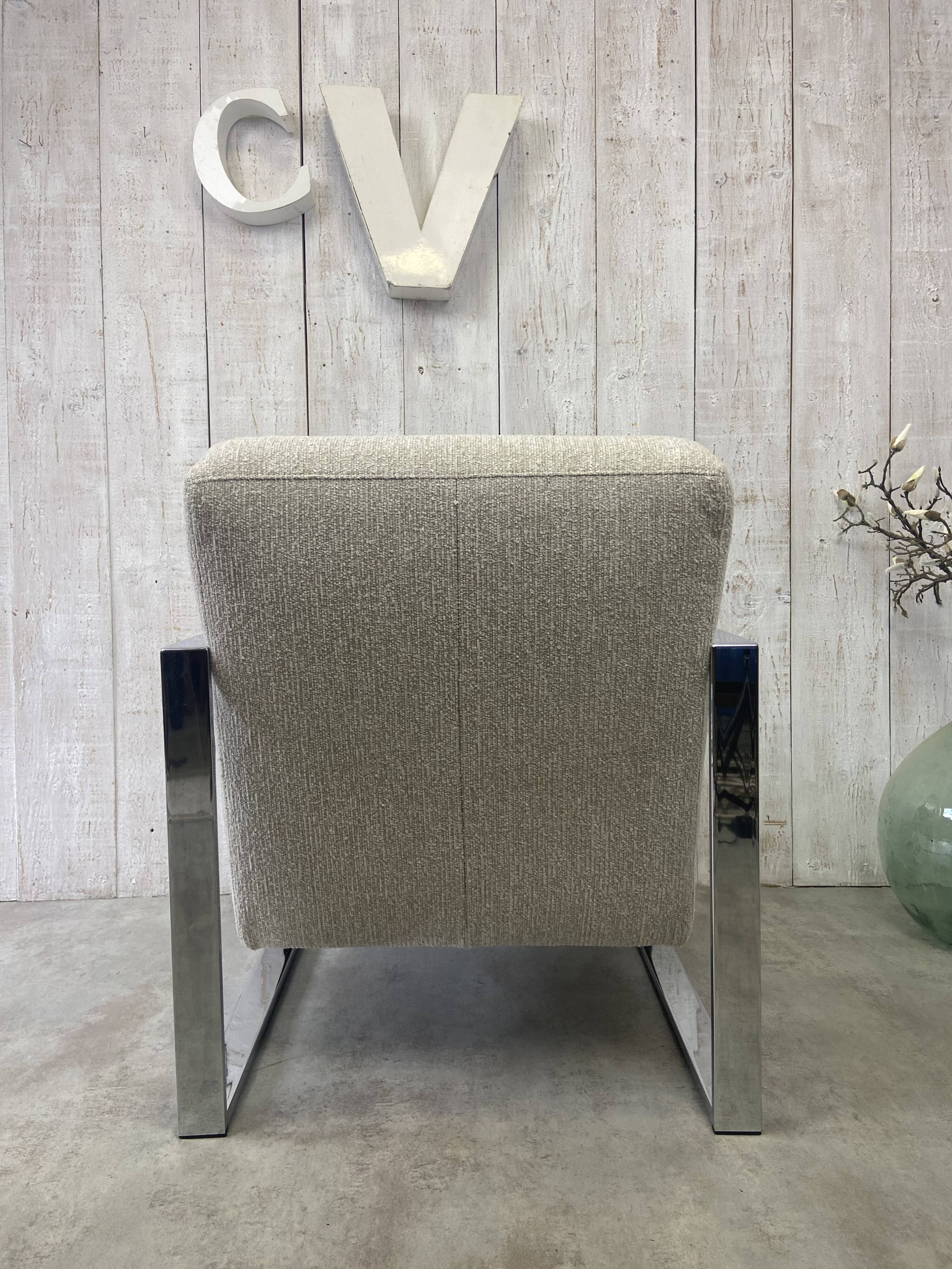 Fauteuil design inox chromé