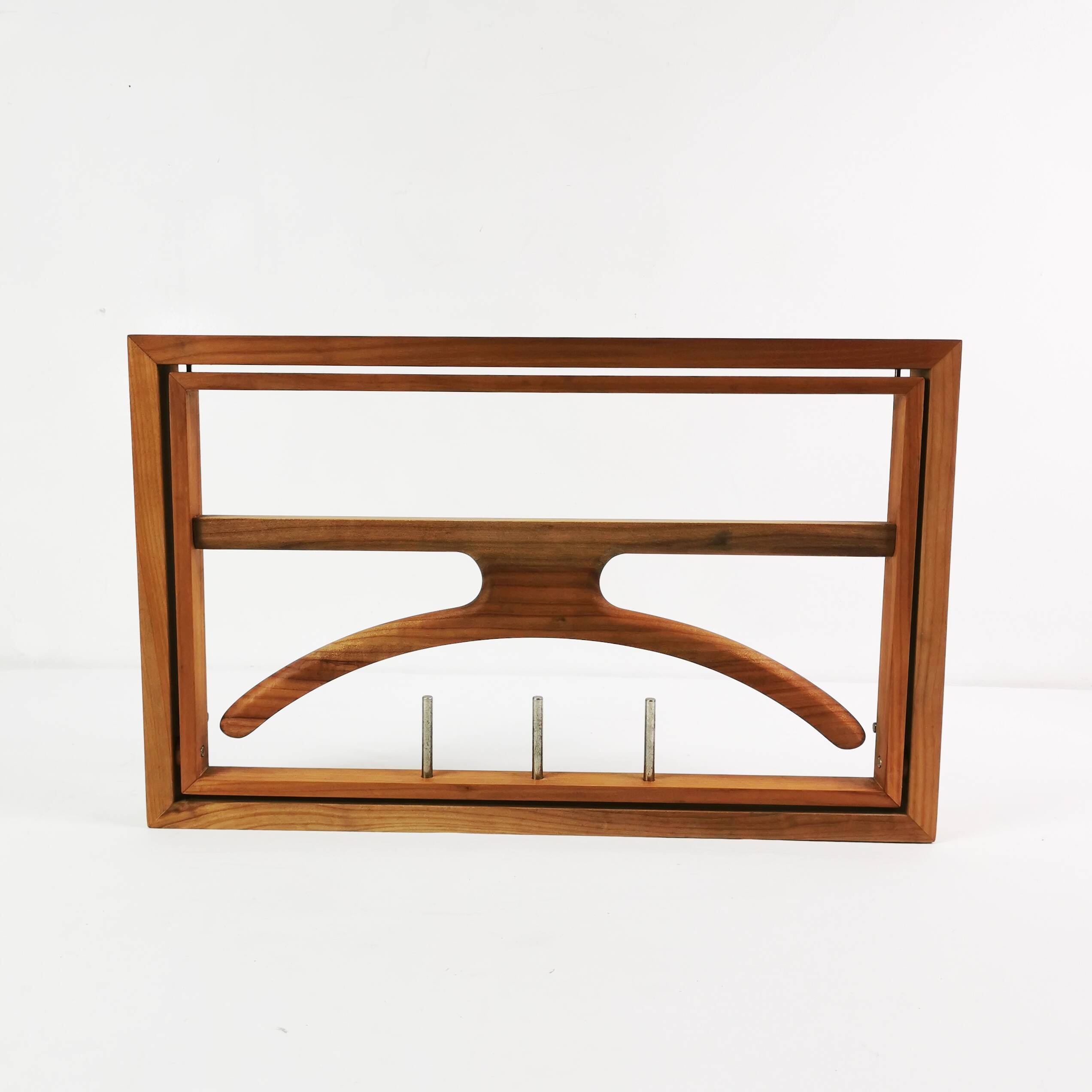 Modernist extendable wall coat rack, Denmark 1970s.