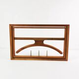 Modernist extendable wall coat rack, Denmark 1970s.