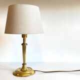 Lamp solid brass and vintage fabric