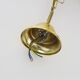 Antique 3-light floral pendant light in gilded metal with glass pendants. 80s