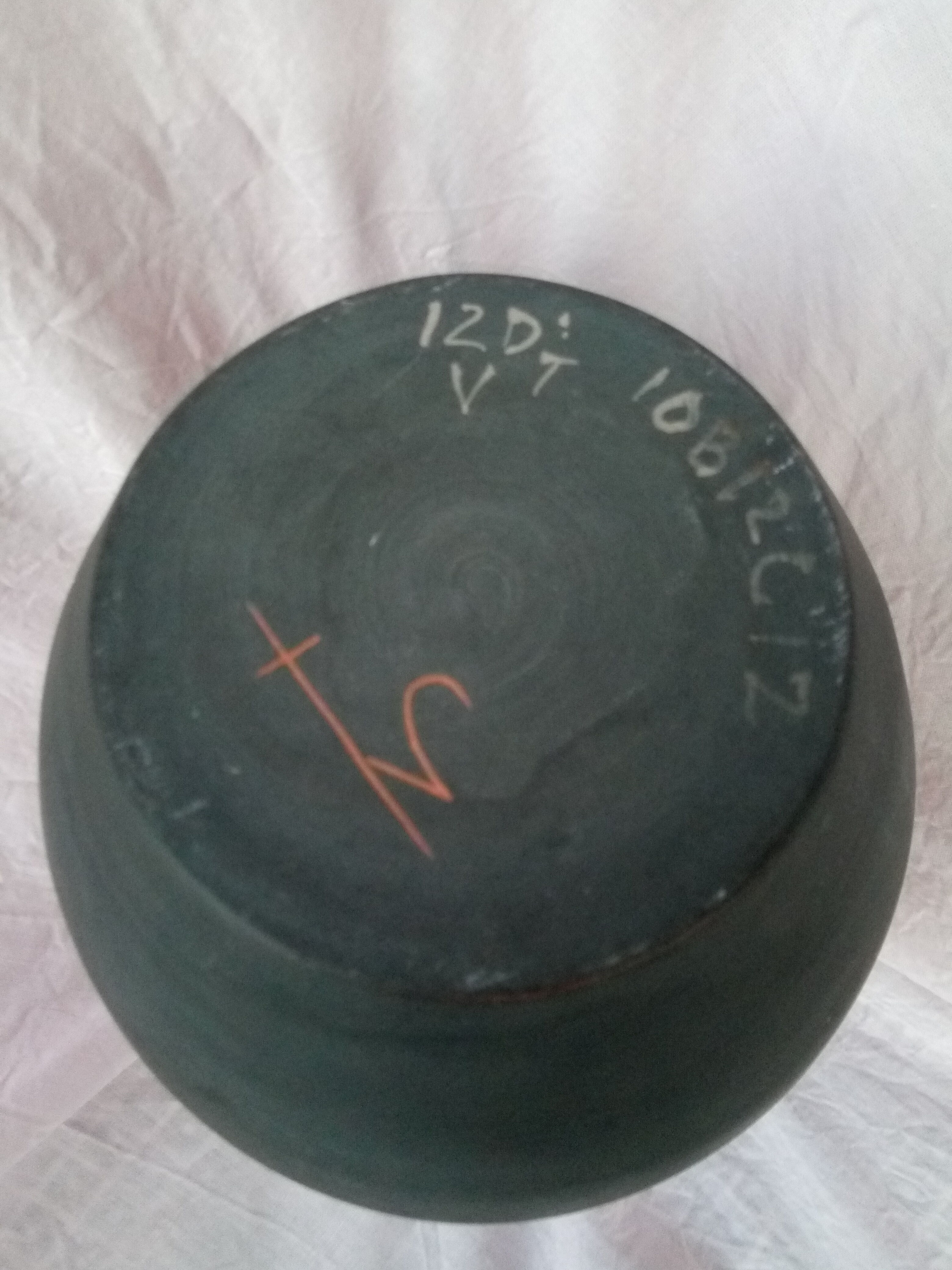 Vase with enamelled mythological decoration, signature to decipher 1950