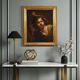 Antique French painting from the 18th century, portrait of a soldier