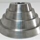 Solid steel candle holder turned design
