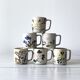 Set of 6 antique ceramic cups / mugs, refined floral patterns Made in China