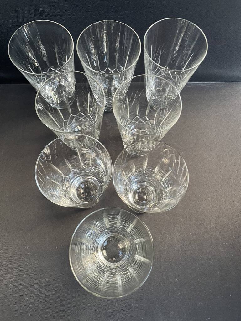 8 grands verres cristal taillé