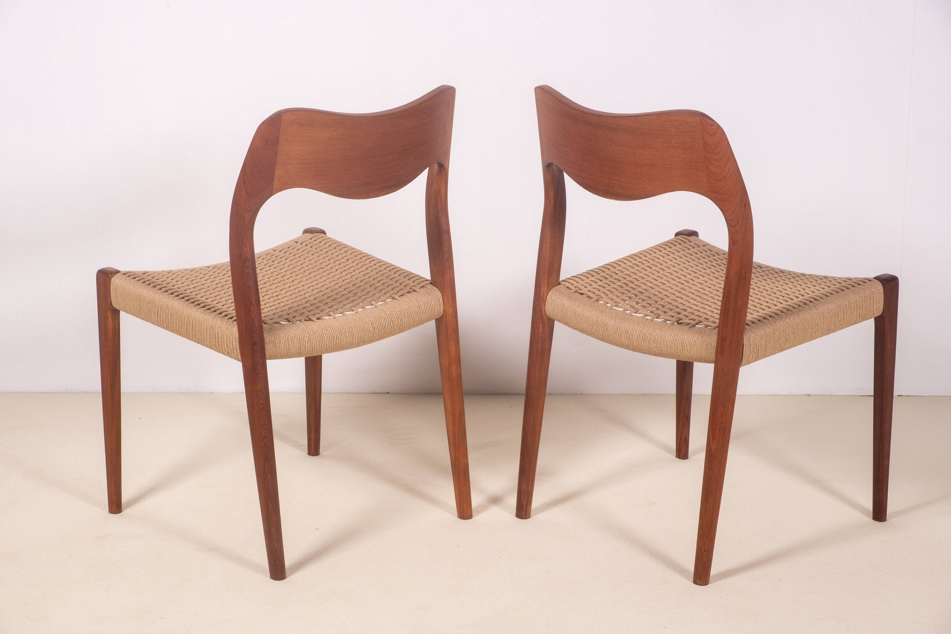 6x Niels Møller Model 71 teak, 1960s, Denmark