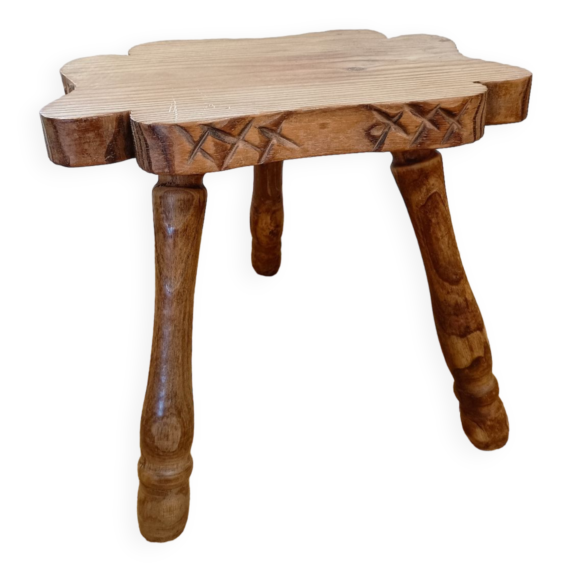 Brutalist style tripod milking stool