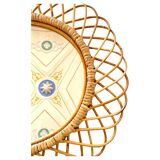 Midcentury Modern Large Sunburst Bamboo and Rattan Mirror, Bonacina, Italy 1960s