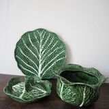 Souptureen and dish in cabbage slip