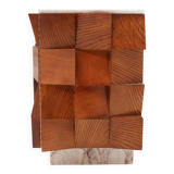 Brutalist Style Sideboard Made of Wood and Siena Marble, Italy