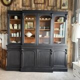 Large black patinated glass bookcase (renovated)