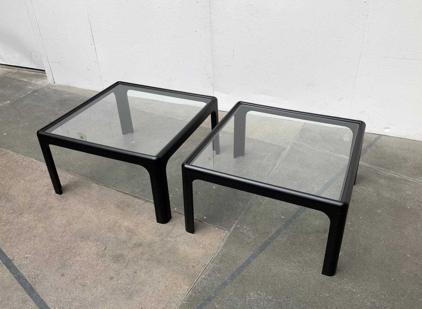 Mid-century vintage coffee table in glass by Peter Ghyczy for Horn Collection, 1960s, set of 2.
