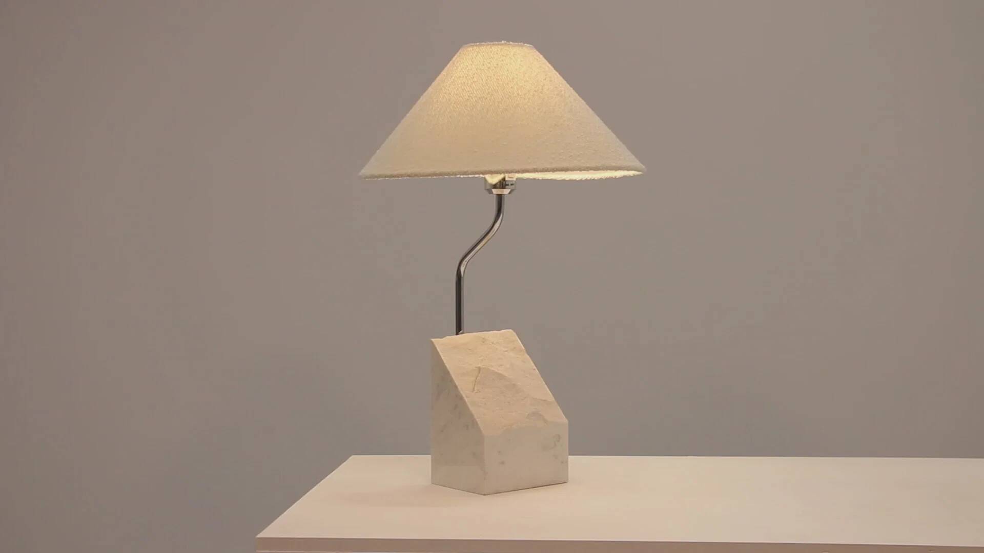 Marble and steel table lamp from Bergboms Scanlicht, 1970s, Sweden