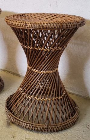 Tabouret diabolo osier vintage