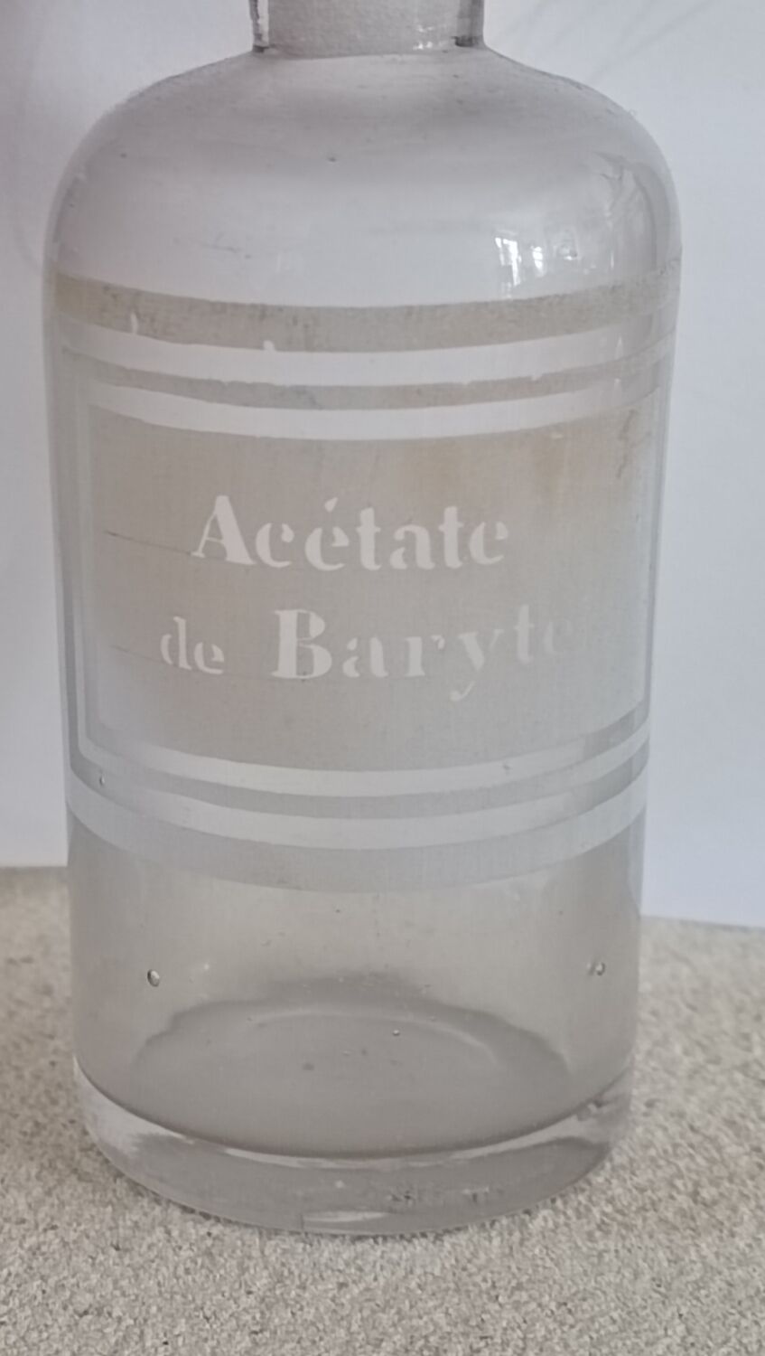 Barium acetate apothecary bottle